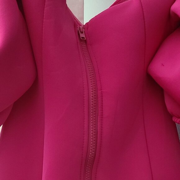 CQ BY CQ Mid Length Barbie Pink Off The Shoulder Cocktail Dress Size Small NWT - Picture 5 of 13